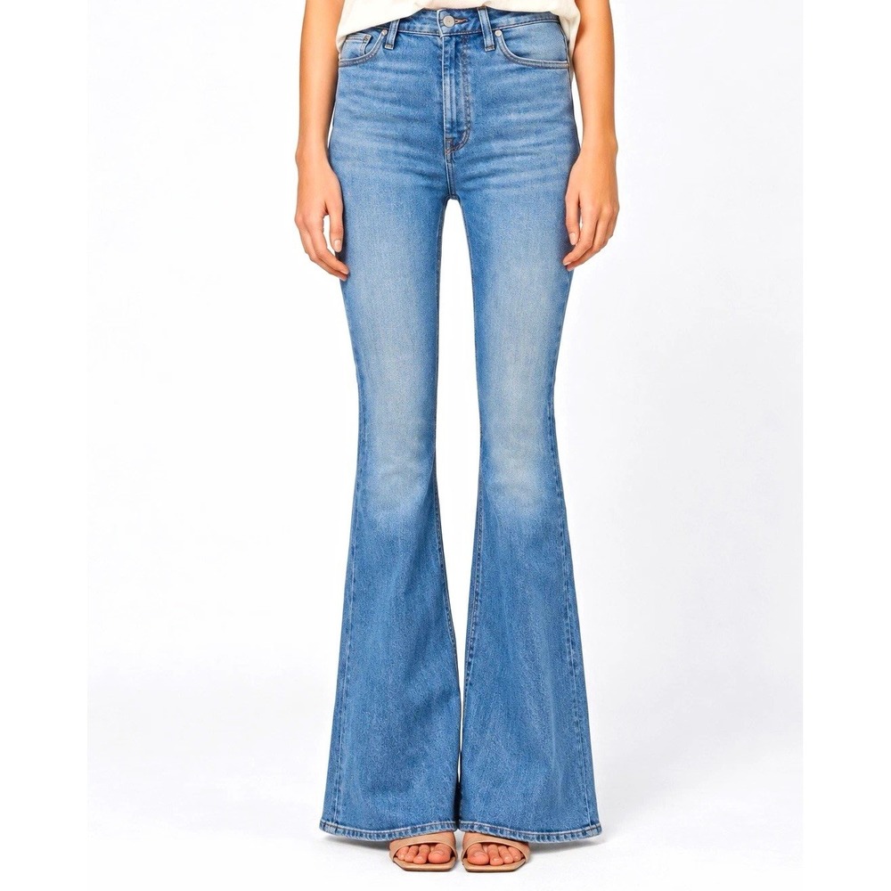 Hudson Holly Flare Jeans 27 Light Wash High Rise 32" Inseam